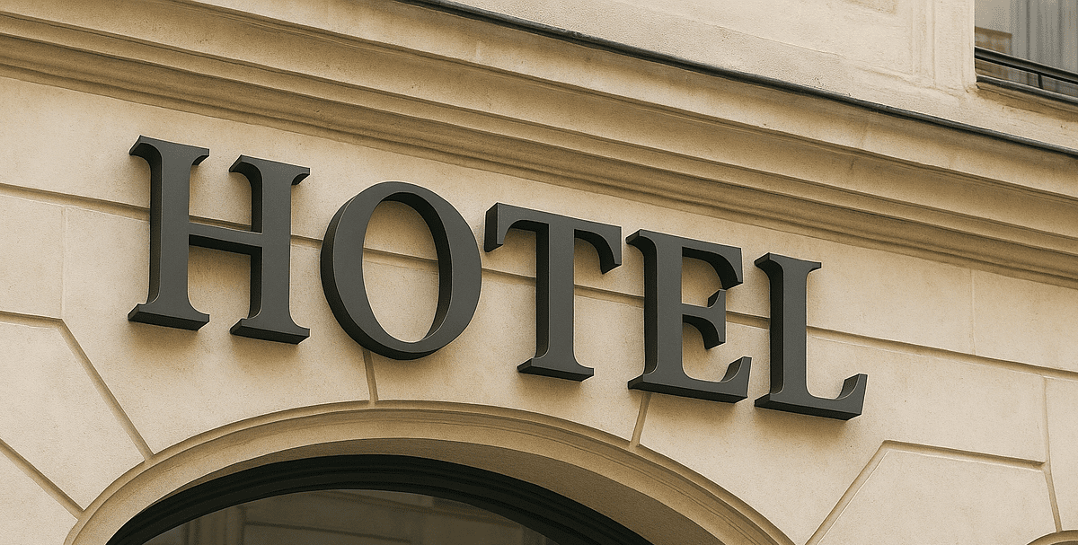 Boutique hotel exterior facade